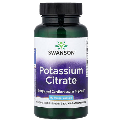 Swanson, Potassium Citrate, 99 mg, 120 Vegan Capsules
