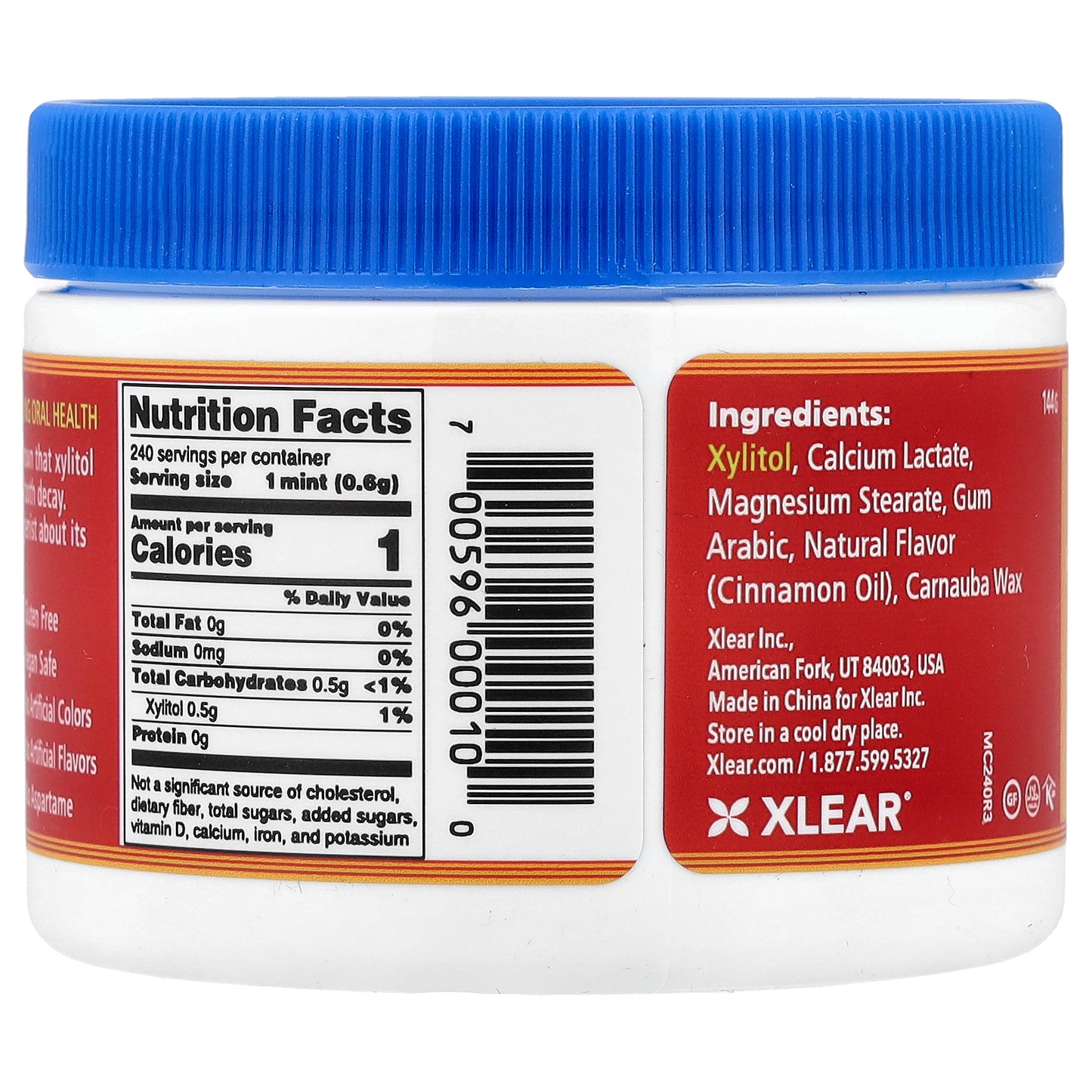 Xlear, Spry®, Cinnamon Mints, 240 Pieces