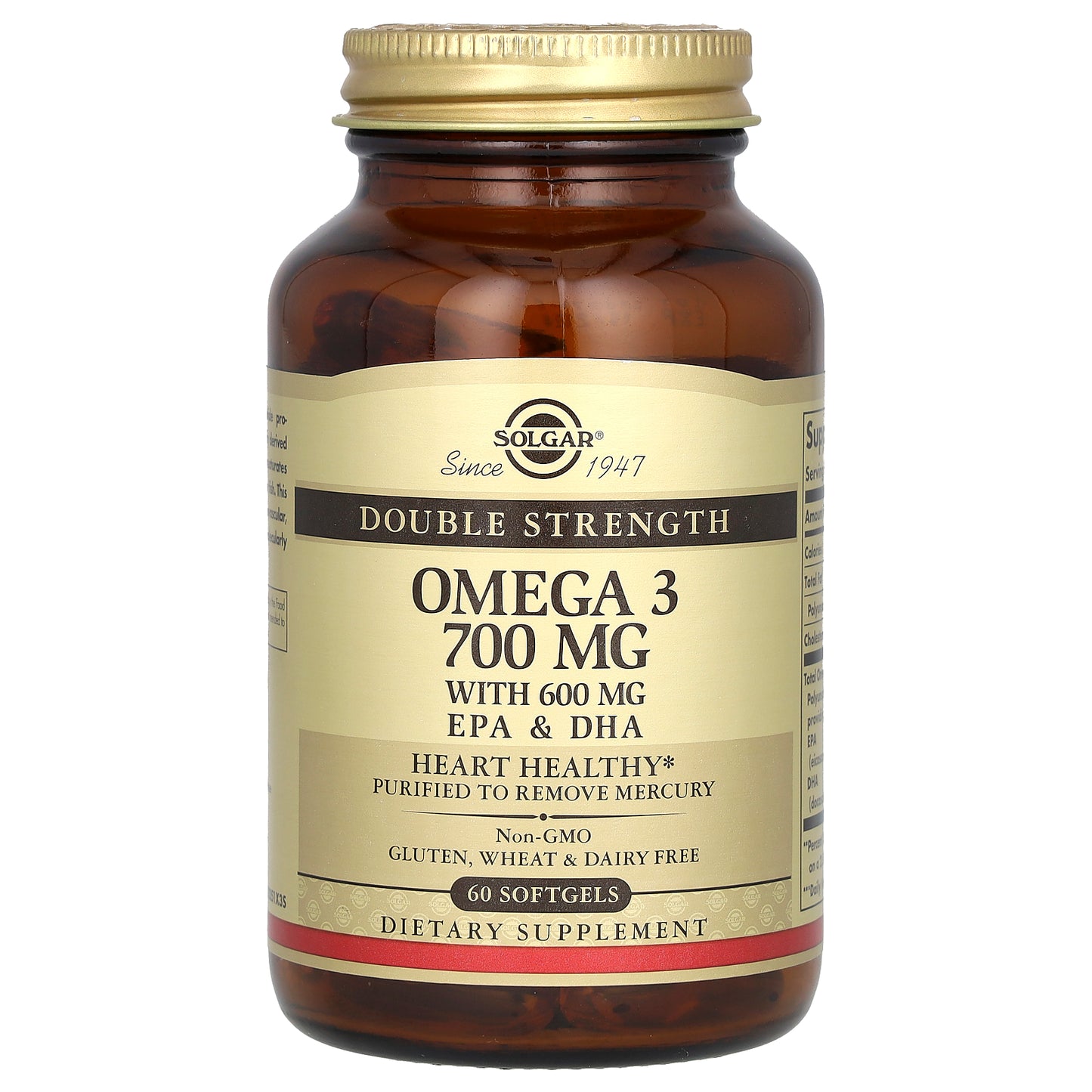 Solgar, Omega-3, Double Strength, 700 mg, 60 Softgels