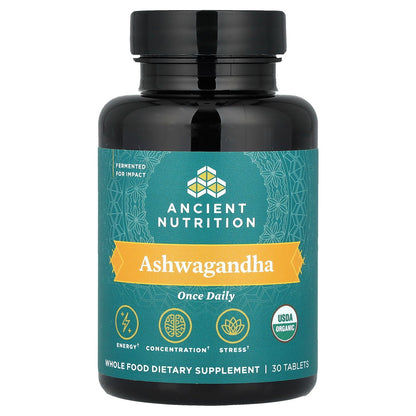 Ancient Nutrition, Ashwagandha, 30 Tablets