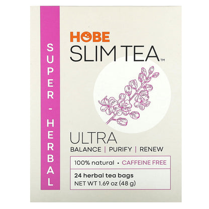 Hobe Labs, Ultra Slim Tea, Super Herbal, Caffeine Free, 24 Herbal Tea Bags, 1.69 oz (48 g) Each