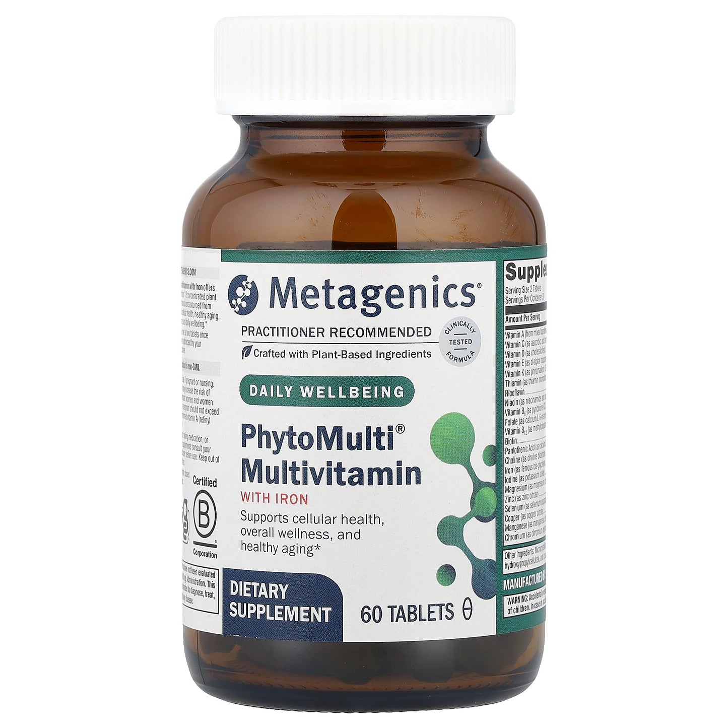 Metagenics, PhytoMulti® Multivitamin with Iron, 60 Tablets