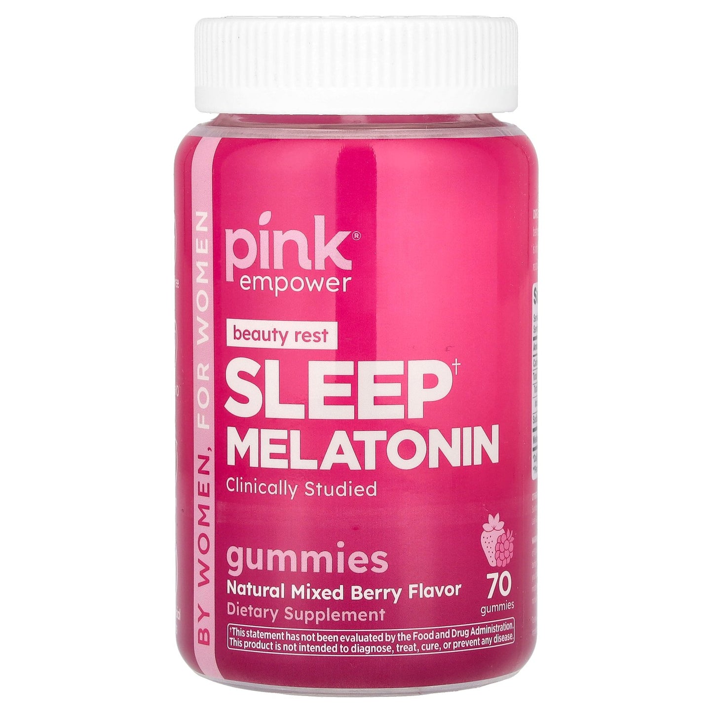 Pink, Sleep Melatonin Gummies, Natural Mixed Berry, 70 Gummies