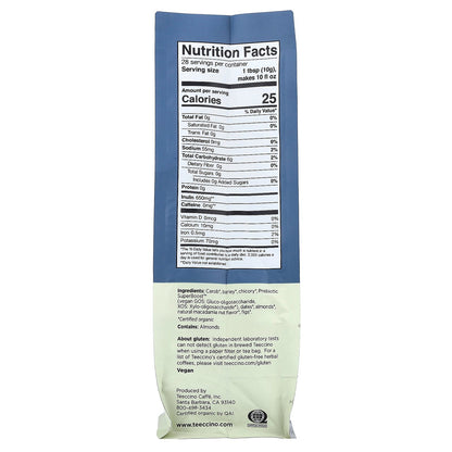 Teeccino, Prebiotic Herbal 'Coffee', Macadamia Nut, Medium Roast, Caffeine Free, 10 oz (284 g)