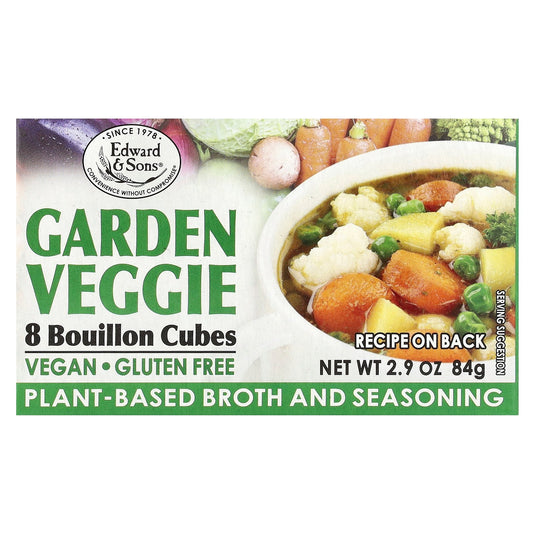 Edward & Sons, Garden Veggie, Bouillon Cubes, 8 Cubes
