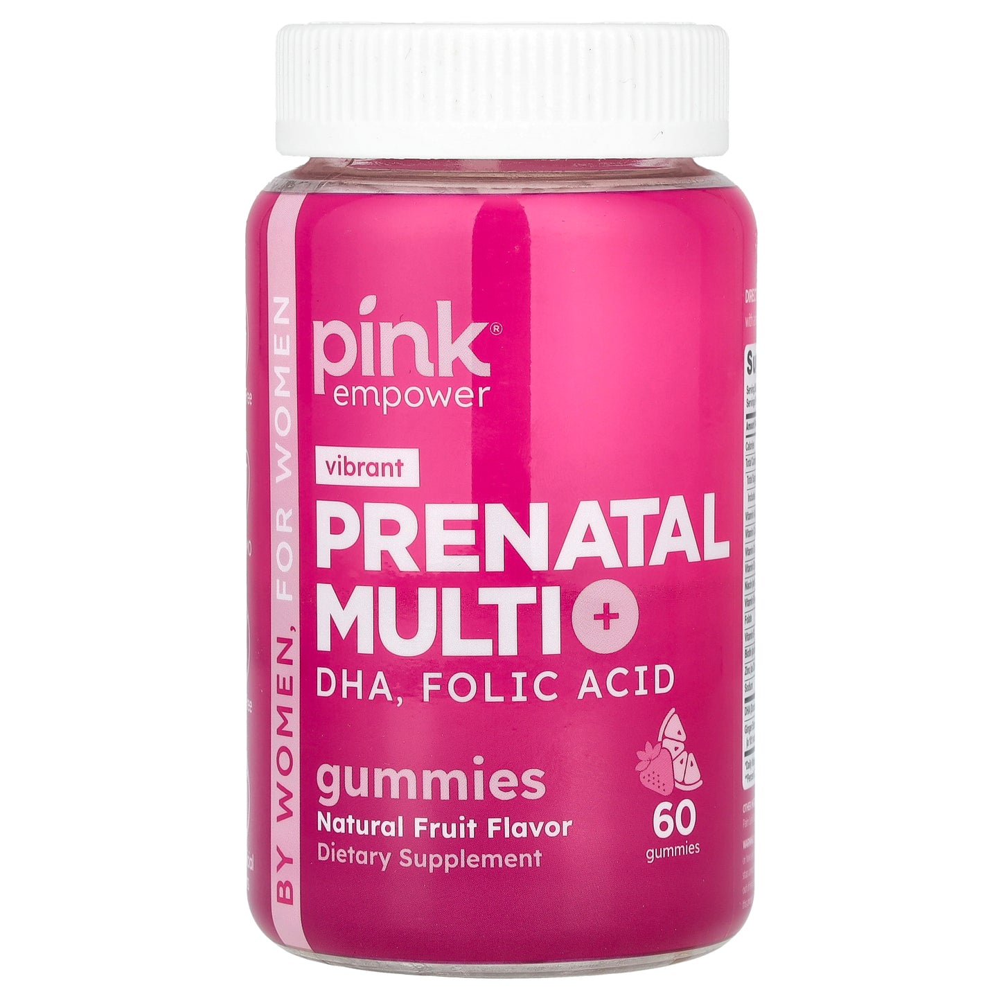 Pink, Prenatal Multi Gummies + DHA, Folic Acid, Natural Fruit, 60 Gummies