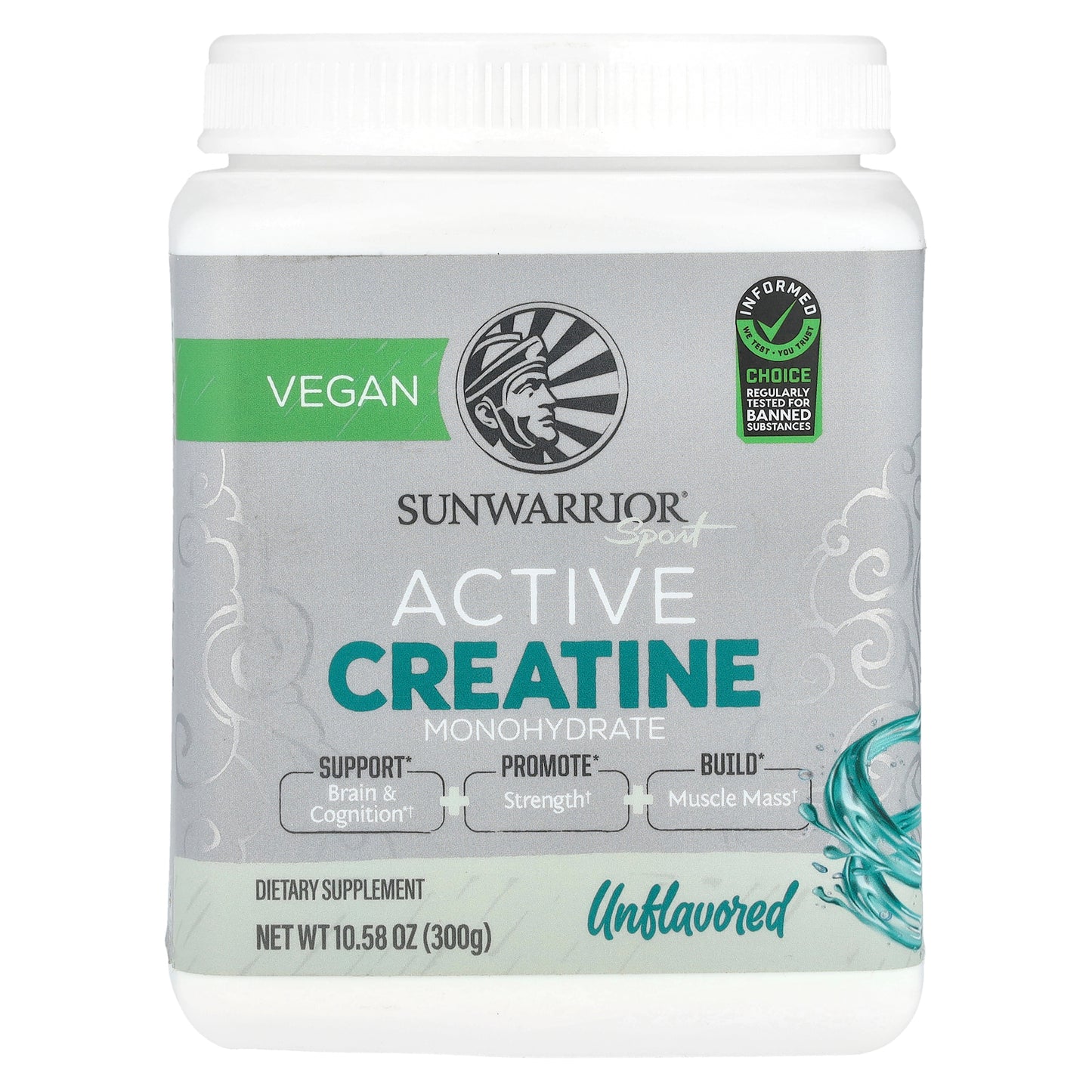 Sunwarrior, Sport, Active Creatine Monohydrate, Unflavored, 10.58 oz (300 g)