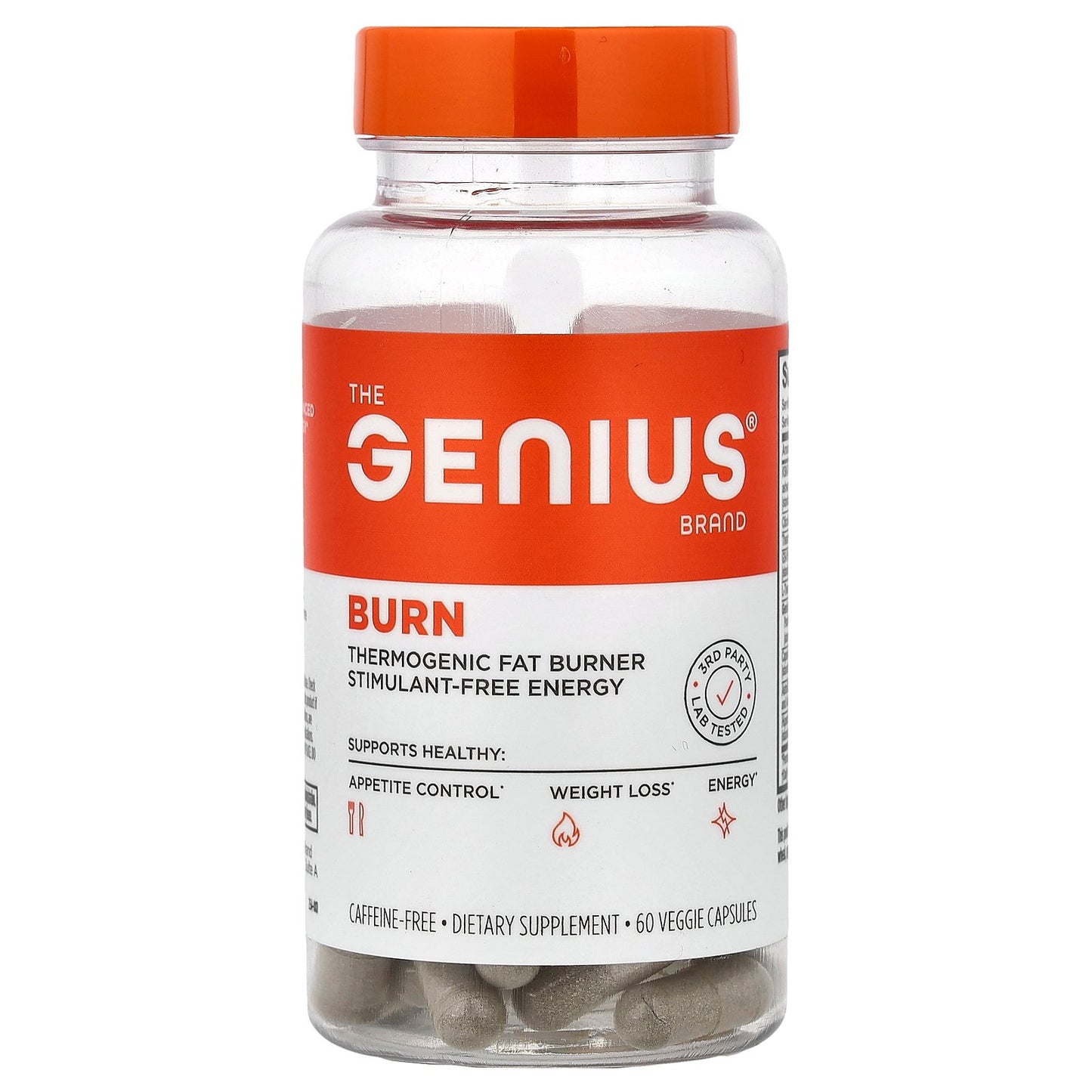 The Genius Brand, Burn, Caffeine-Free, 60 Veggie Capsules
