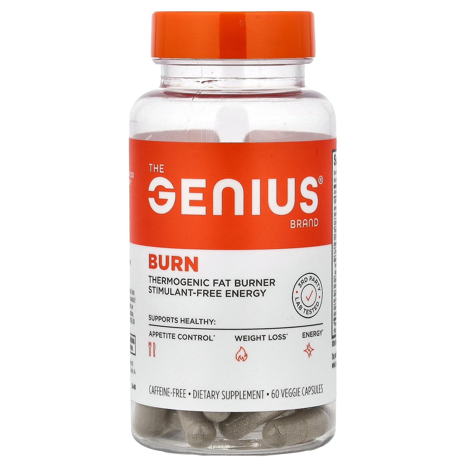 The Genius Brand, Burn, Caffeine-Free, 60 Veggie Capsules