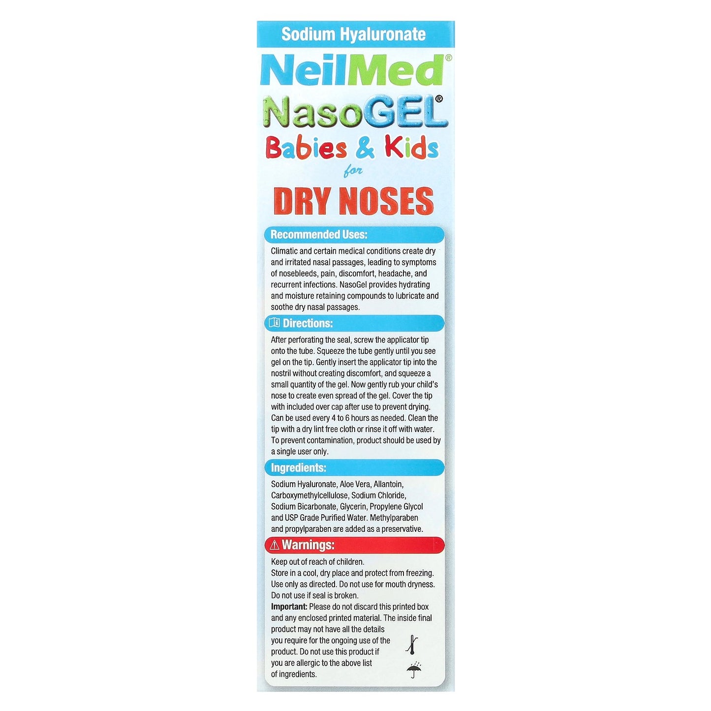 NeilMed, Babies & Kids, NasoGel®, For Dry Noses, 1 oz (28.4 g)