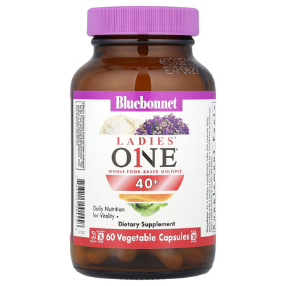 Bluebonnet Nutrition, Ladies' ONE® 40+, Whole Food-Based Multiple, 60 Vegetable Capsules