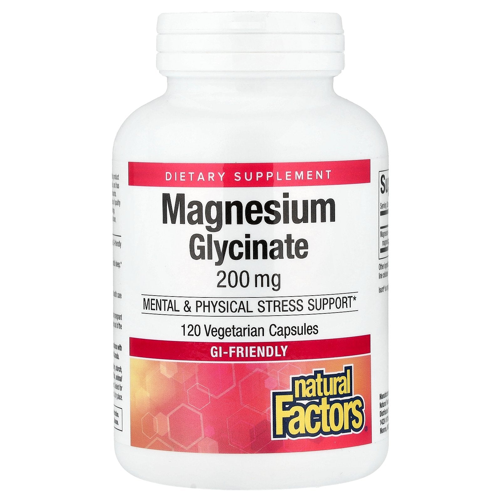 Natural Factors, Magnesium Glycinate , 200 mg, 120 Vegetarian Capsules