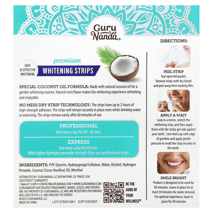 GuruNanda, Premium Whitening Strips, 14 Strips