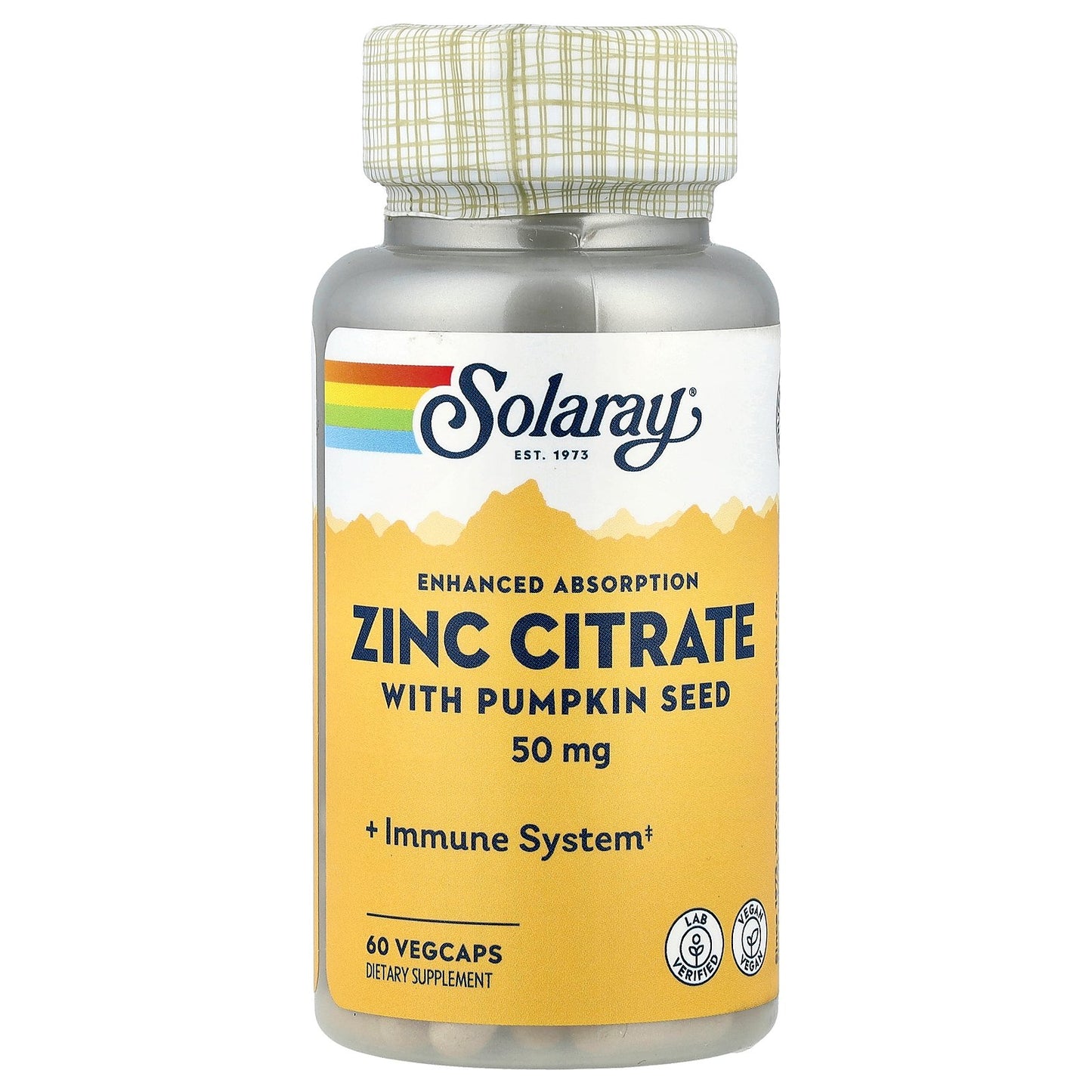 Solaray, Zinc Citrate with Pumpkin Seed, 60 VegCaps