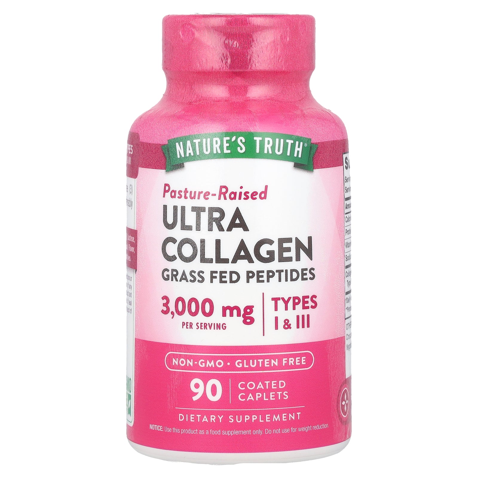 Nature's Truth, Ultra Collagen, Types I & III, 3,000 mg, 90 Coated Caplets (1,000 mg Per Caplet)