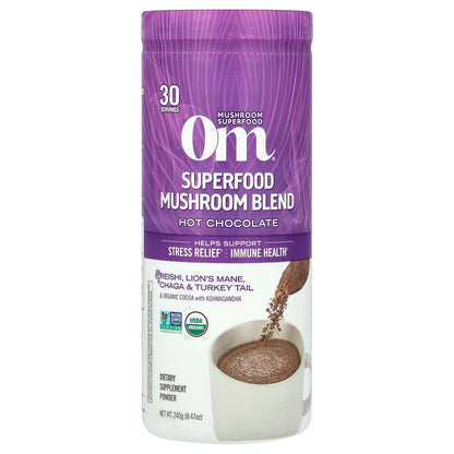 Om Mushrooms, Superfood Mushroom Blend, Hot Chocolate, 8.47 oz (240 g)