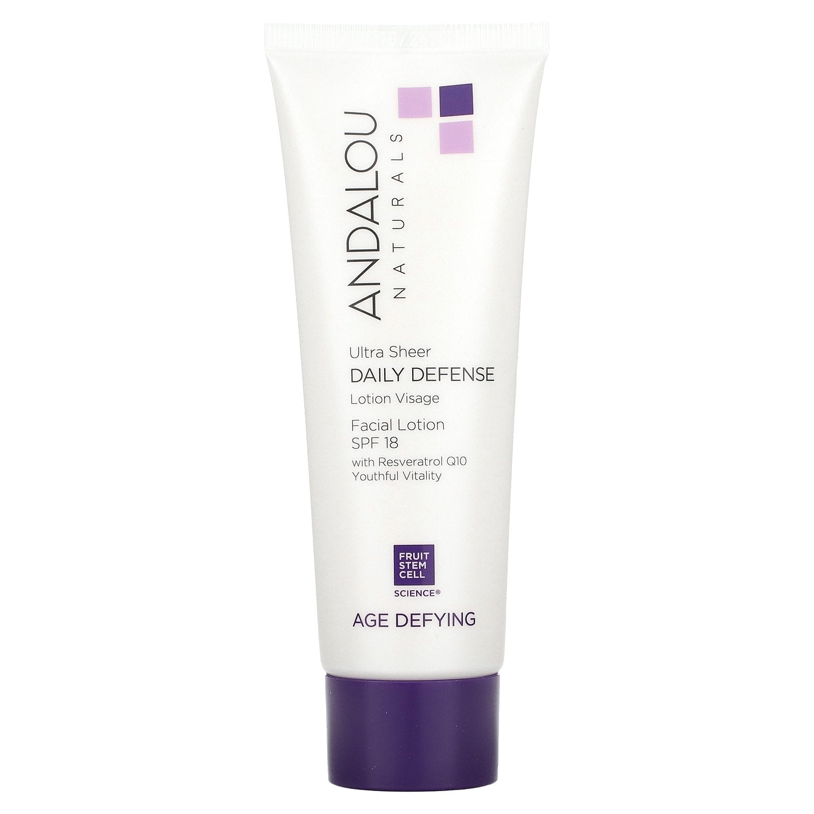 Andalou Naturals, Ultra Sheer Daily Defense Facial Lotion, Age Defying, SPF 18, 2.7 fl oz (80 ml)