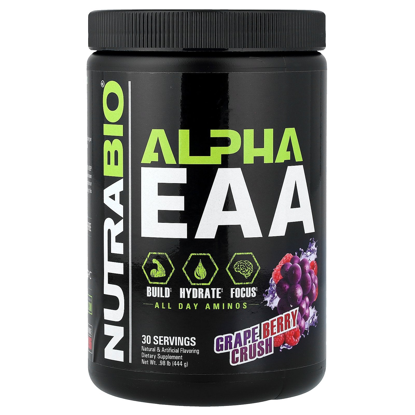 NutraBio, Alpha EAA, Grape Berry Crush, 0.98 lb (444 g)