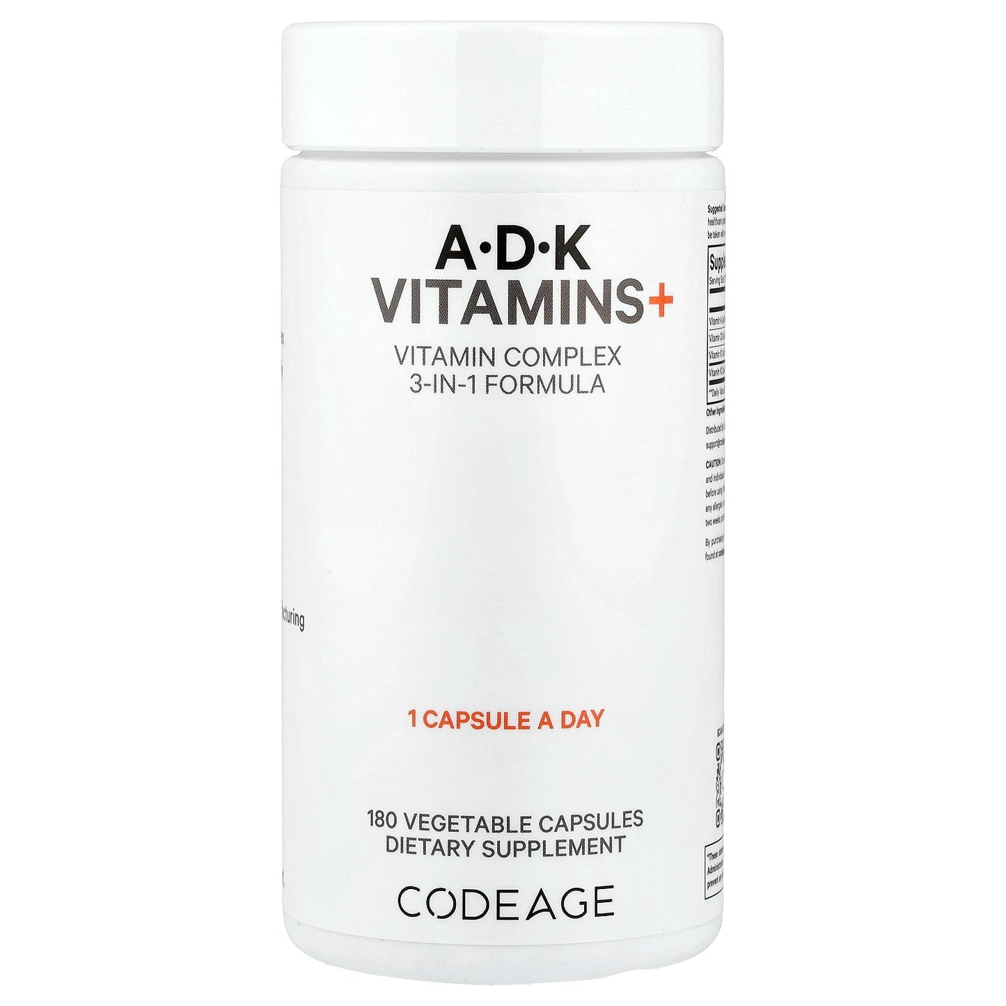 Codeage, A, D, K Vitamins+, 180 Vegetable Capsules