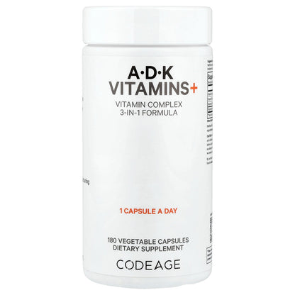 Codeage, A, D, K Vitamins+, 180 Vegetable Capsules
