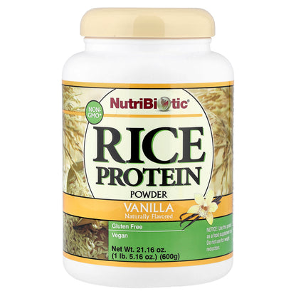 NutriBiotic, Raw Rice Protein, Vanilla, 1 lb 5.16 oz (600 g)