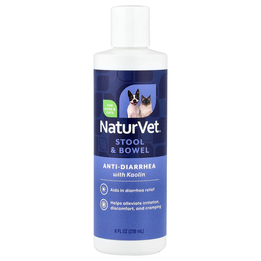 NaturVet, Anti-Diarrhea With Kaolin, For Dogs & Cats, 8 fl oz (236 ml)