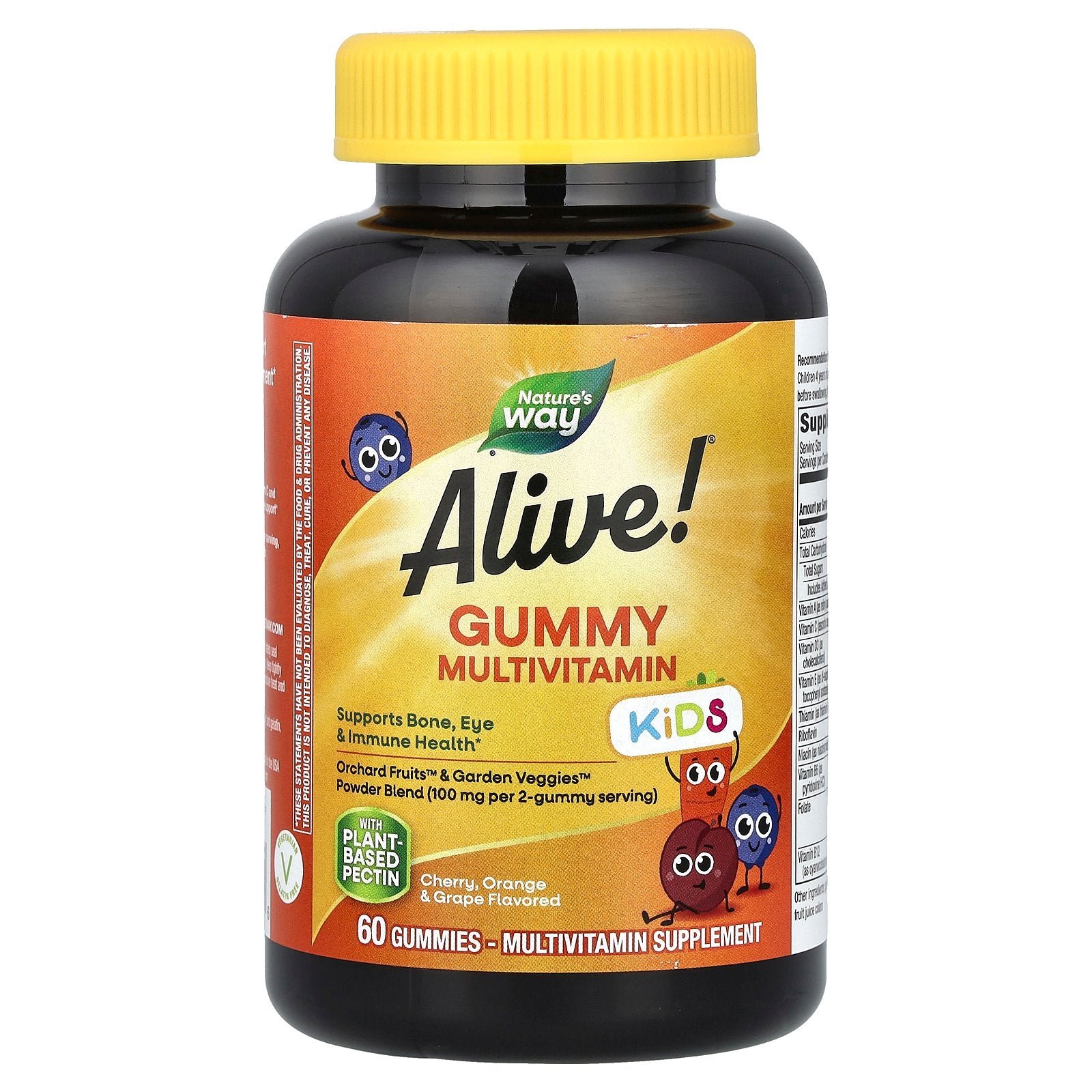 Nature's Way, Alive! Kids, Gummy Multivitamin, Cherry, Orange & Grape , 60 Gummies