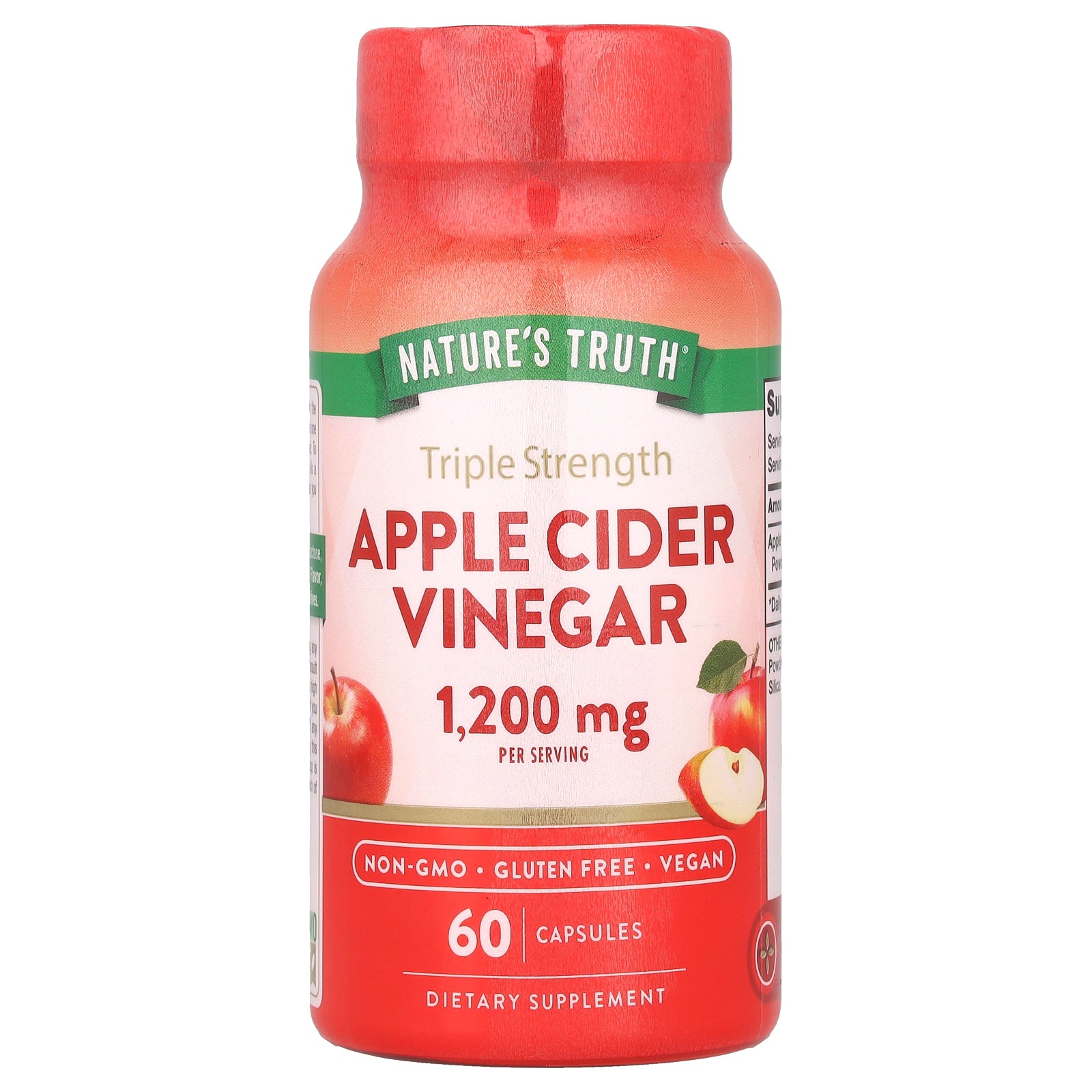 Nature's Truth, Triple Strength Apple Cider Vinegar, 60 Capsules (600 mg per Capsule)