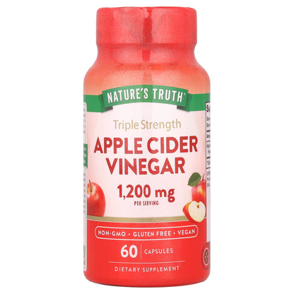 Nature's Truth, Triple Strength Apple Cider Vinegar, 60 Capsules (600 mg per Capsule)