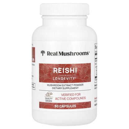 Real Mushrooms, Reishi, Mushroom Extract Powder, 90 Capsules