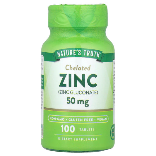 Nature's Truth, Zinc, Chelated , 50 mg, 100 Tablets