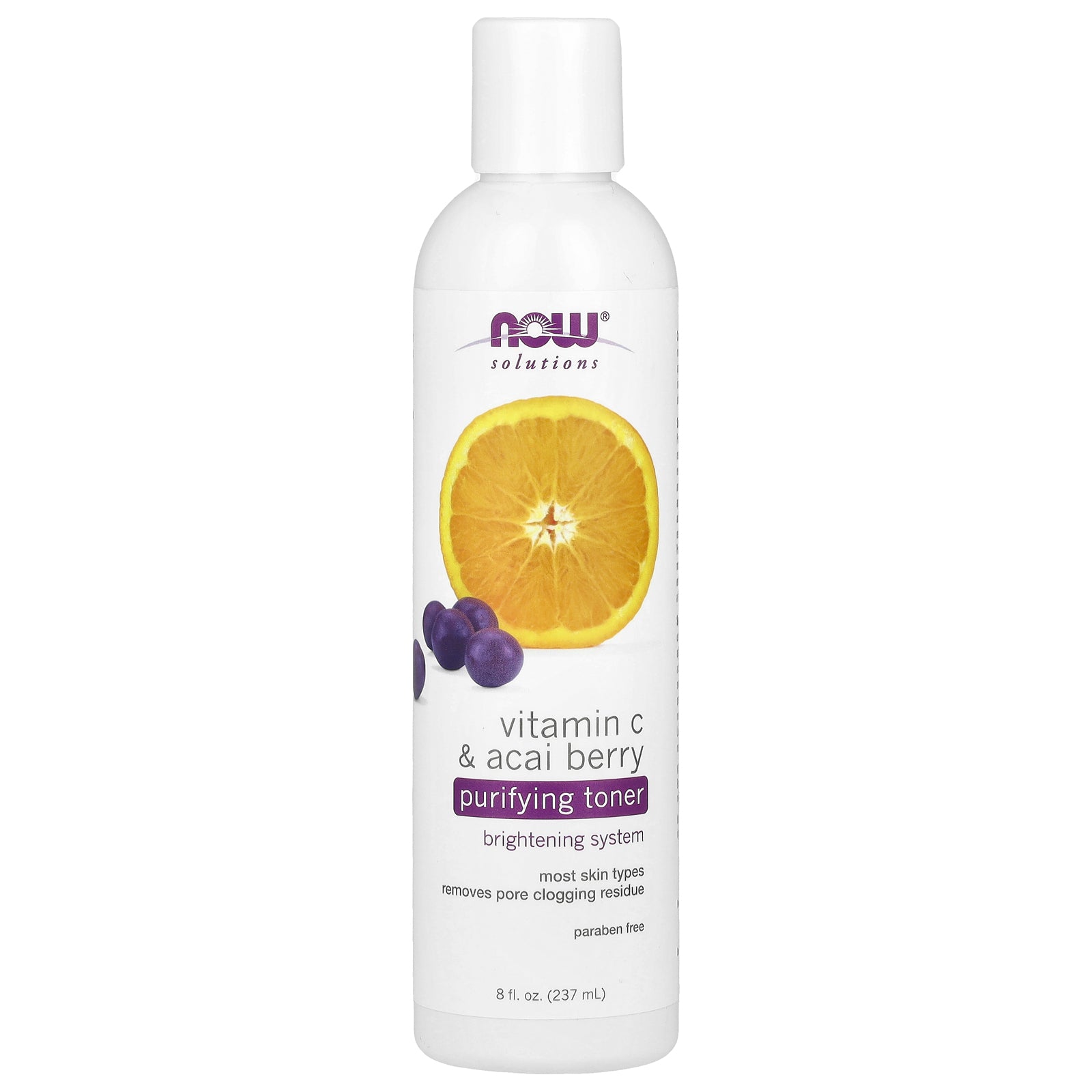 NOW Foods, Solutions, Purifying Toner, Vitamin C & Acai Berry, 8 fl oz (237 ml)