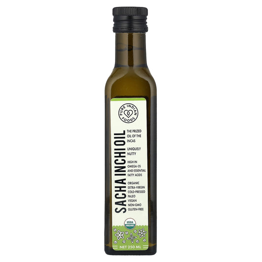 Pure Indian Foods, Organic Cold Pressed Extra-Virgin Sacha Inchi Oil, 250 ml