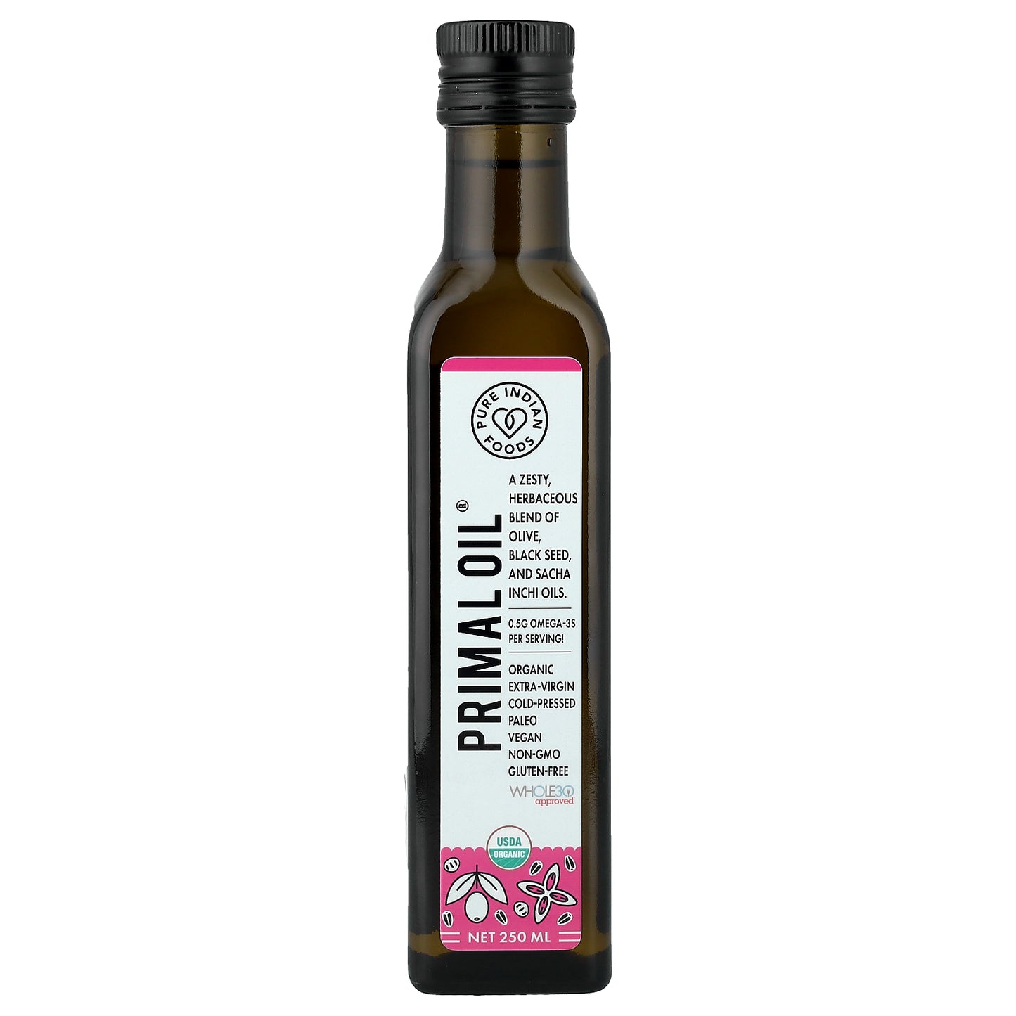 Pure Indian Foods, Organic Cold Pressed Extra-Virgin Primal Oil®, 250 ml