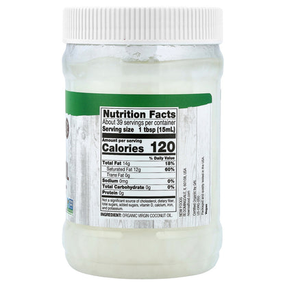 NOW Foods, Real Food, Organic Virgin Coconut Oil, 20 fl oz (591 ml)