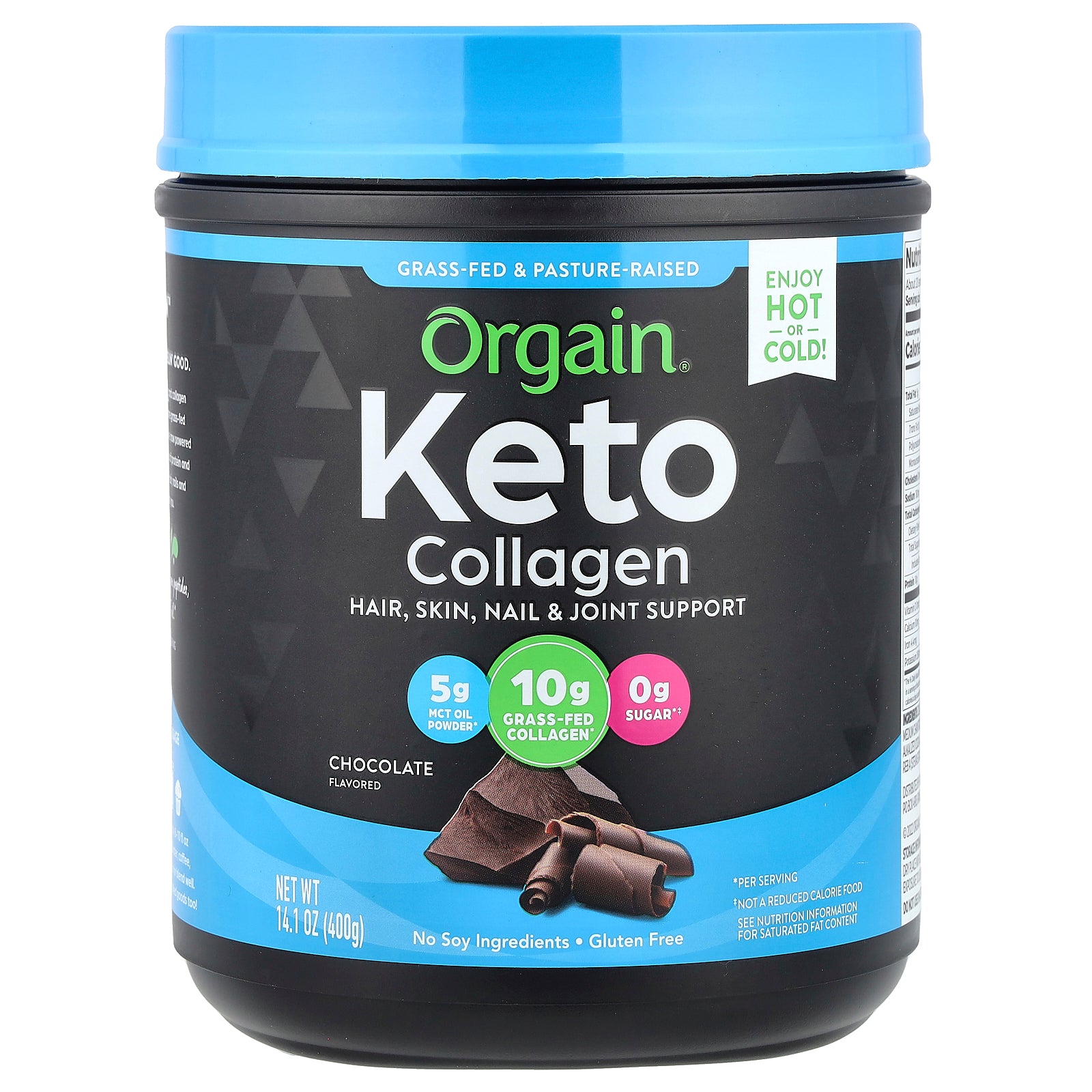 Orgain, Keto Collagen Powder, Chocolate, 14.1 oz (400 g)