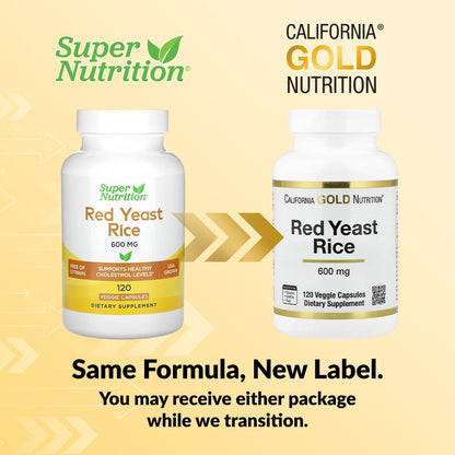 California Gold Nutrition, Red Yeast Rice, 600 mg, 120 Veggie Capsules