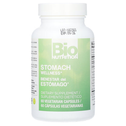 Bio Nutrition, Stomach Wellness, 60 Vegetarian Capsules