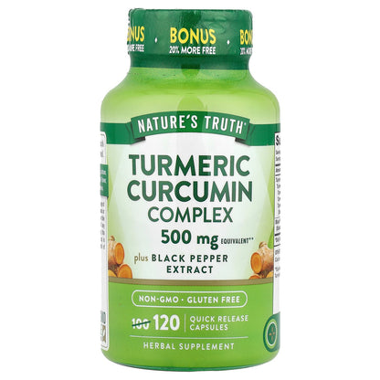 Nature's Truth, Turmeric Curcumin Complex Plus Black Pepper Extract, 120 Quick Release Capsules