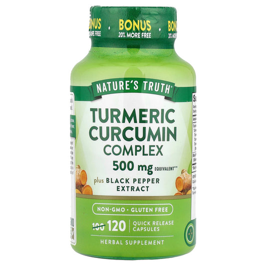Nature's Truth, Turmeric Curcumin Complex Plus Black Pepper Extract, 120 Quick Release Capsules