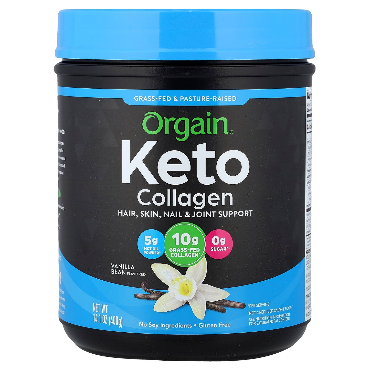 Orgain, Keto Collagen Protein Powder, Vanilla Bean, 14.1 oz (400 g)