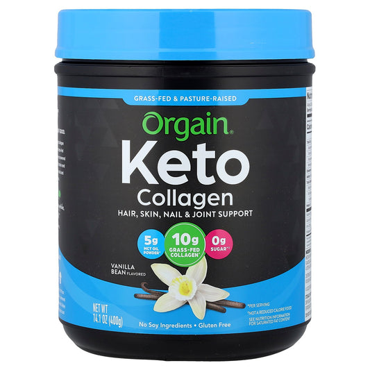 Orgain, Keto Collagen Protein Powder, Vanilla Bean, 14.1 oz (400 g)
