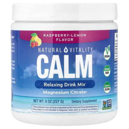 Natural Vitality, CALM®, Relaxing Drink Mix, Raspberry-Lemon, 8 oz (226 g)