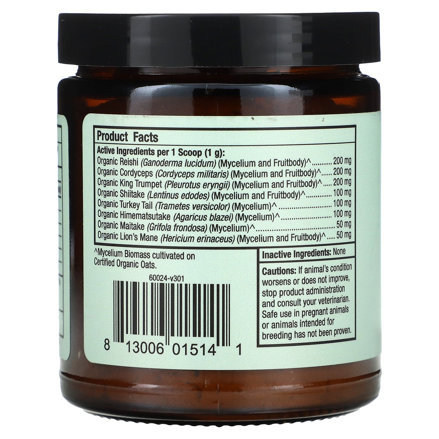 Dr. Mercola, Bark & Whiskers™, Organic Fermented Mushroom Blend, For Dogs & Cats, 2.11 oz (60 g)