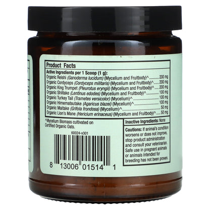 Dr. Mercola, Bark & Whiskers™, Organic Fermented Mushroom Blend, For Dogs & Cats, 2.11 oz (60 g)