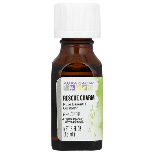 Aura Cacia, Pure Essential Oil Blend, Rescue Charm, 0.5 fl oz (15 ml)