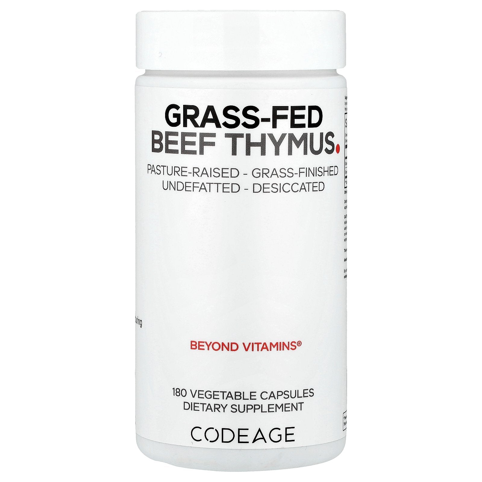 Codeage, Grass Fed Beef Thymus, 180 Capsules