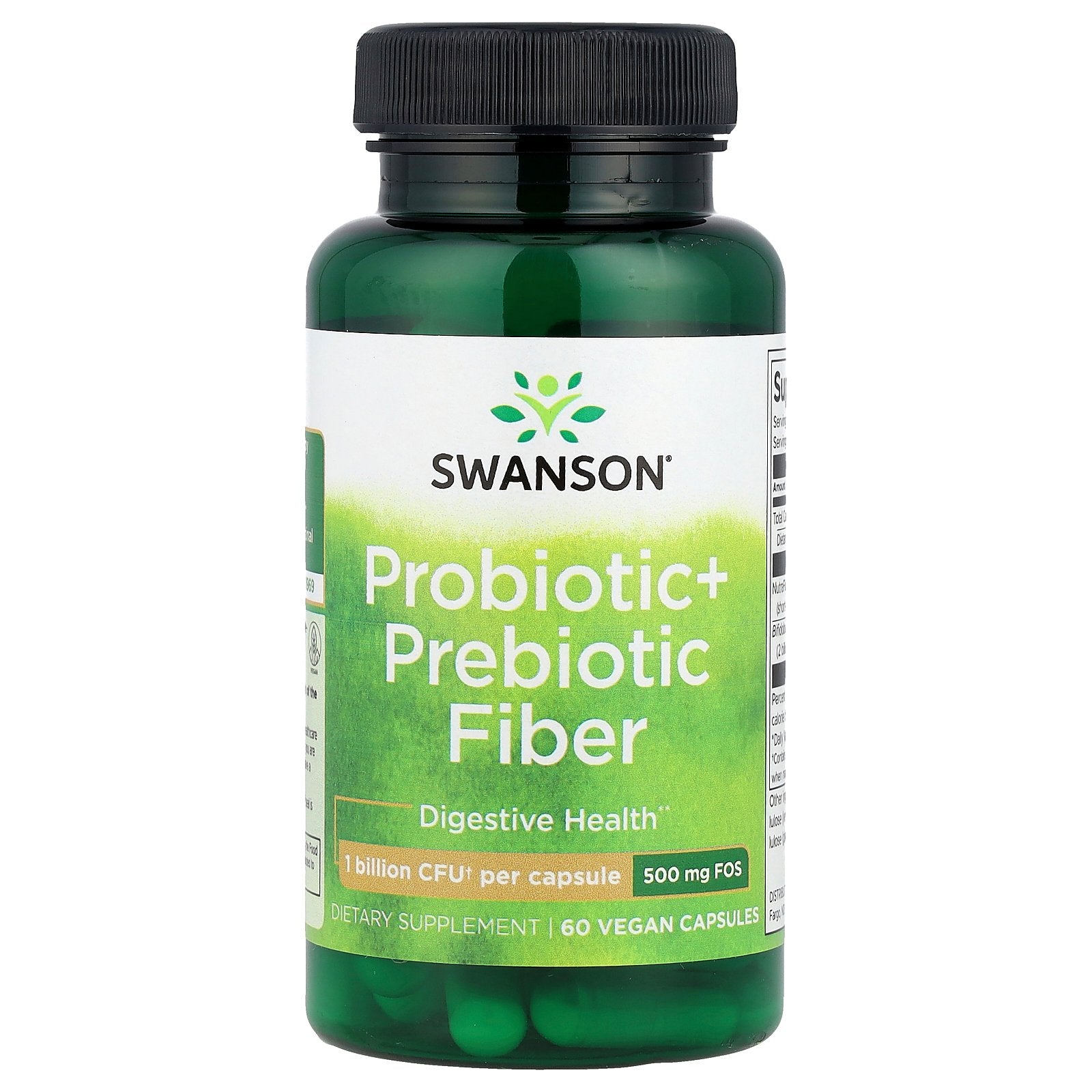 Swanson, Probiotic + Prebiotic Fiber, 60 Vegan Capsules