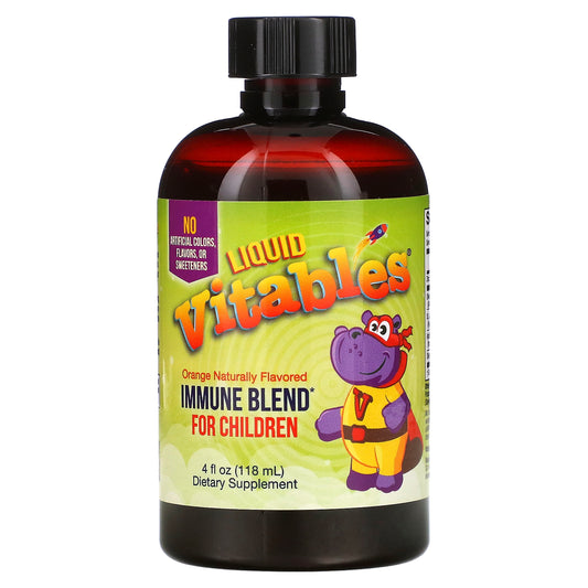 Vitables, Liquid Immune Blend for Children, No Alcohol, Orange Flavor, 4 fl oz (118 ml)