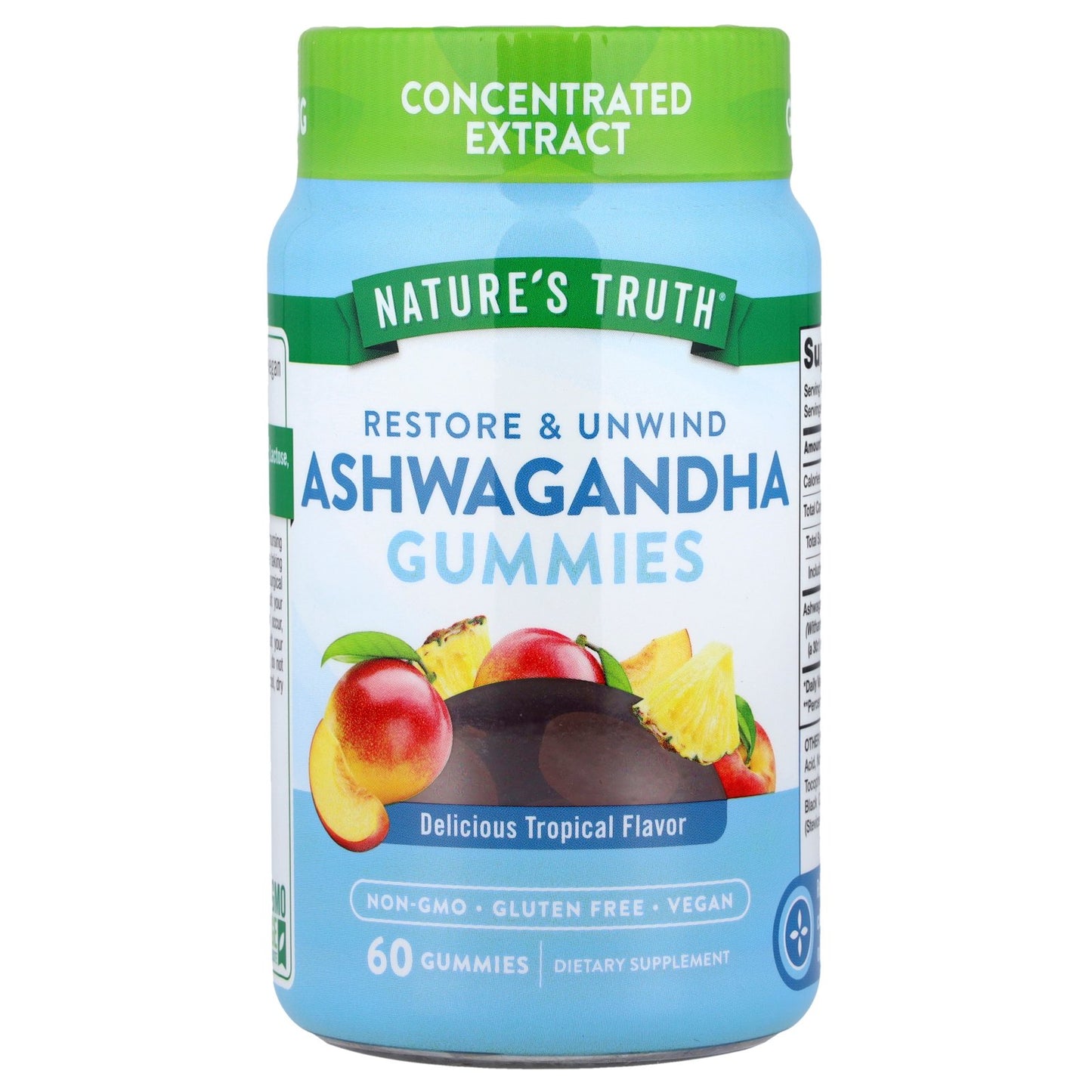 Nature's Truth, Ashwagandha Gummies, Delicious Tropical, 60 Gummies (16.67 mg per Gummy)